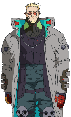 Weak Kingsley character art from Cyberpunk Edgerunners 2